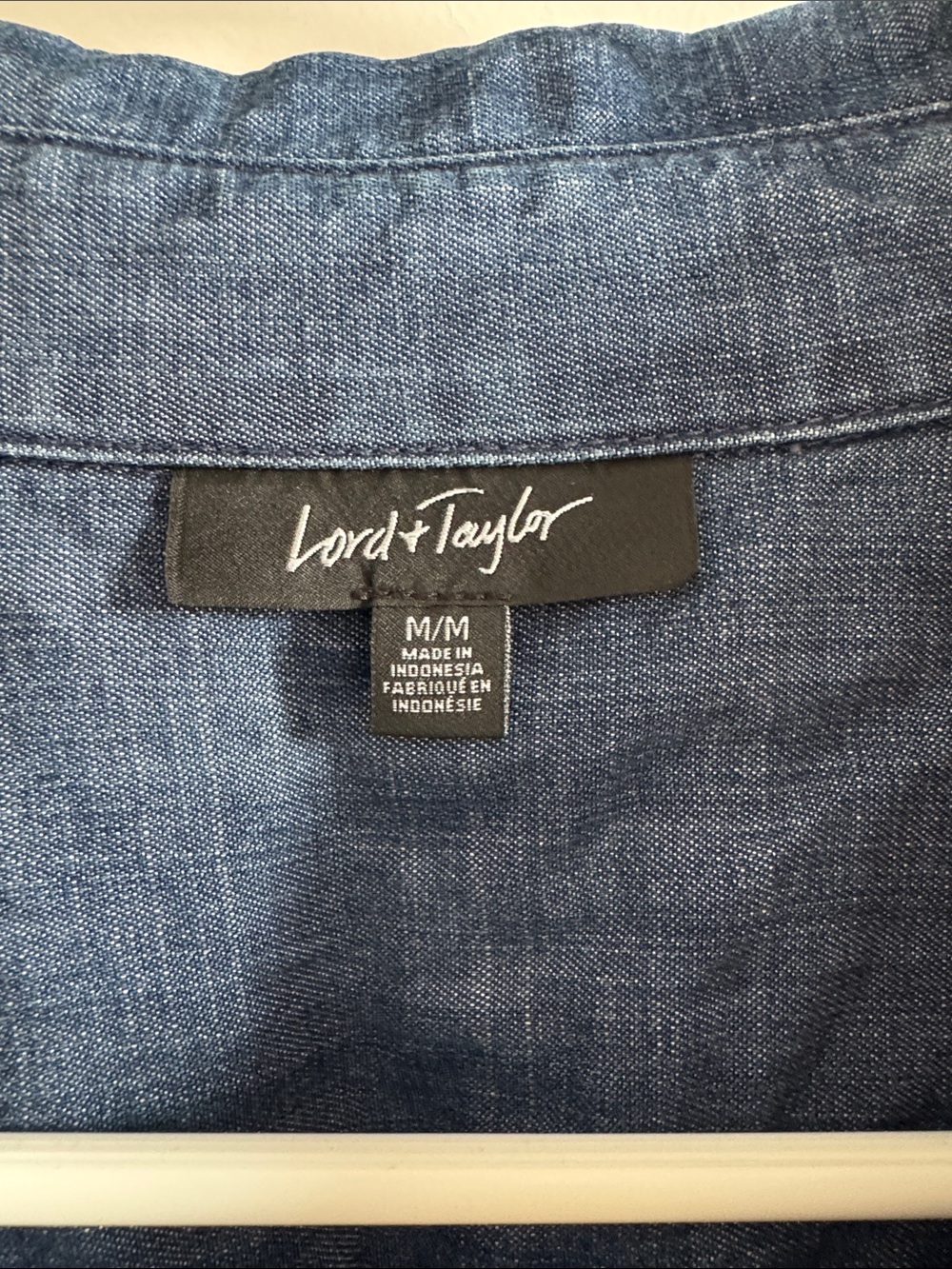 Lord & Taylor Blue Denim Button-Up Shirt - Picture 2 of 5